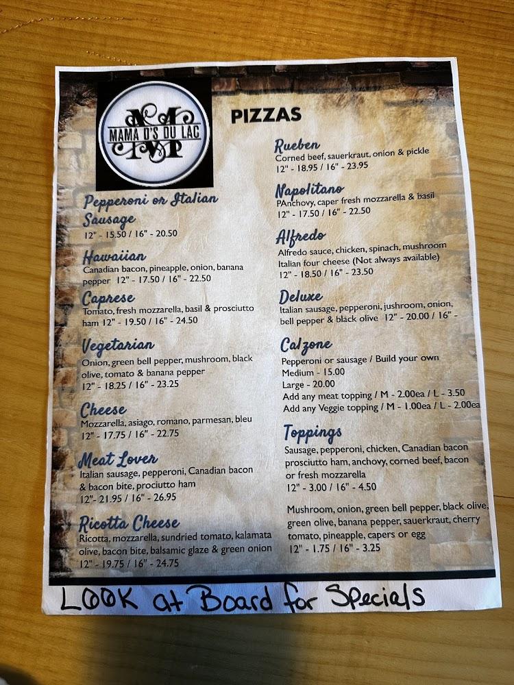 Mama D's du Lac Menu image 1